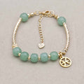 Prosperity and Good Luck Zodiac Green Aventurine Abacus Bead Bracelet