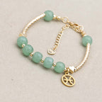 Prosperity and Good Luck Zodiac Green Aventurine Abacus Bead Bracelet