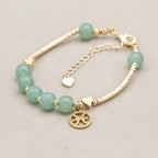 Prosperity and Good Luck Zodiac Green Aventurine Abacus Bead Bracelet