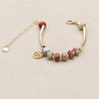 Longevity and Balance Zodiac Shoushan Stone Abacus Bead Bracelet