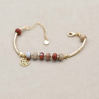 Longevity and Balance Zodiac Shoushan Stone Abacus Bead Bracelet