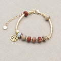 Longevity and Balance Zodiac Shoushan Stone Abacus Bead Bracelet