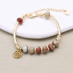 Longevity and Balance Zodiac Shoushan Stone Abacus Bead Bracelet