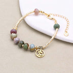 Strength and Harmony Zodiac Indian Agate Abacus Bead Bracelet