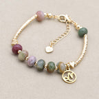 Strength and Harmony Zodiac Indian Agate Abacus Bead Bracelet