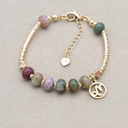 Strength and Harmony Zodiac Indian Agate Abacus Bead Bracelet
