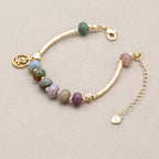 Strength and Harmony Zodiac Indian Agate Abacus Bead Bracelet