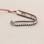 Hope and Balance Amazonite Bamboo Leather Bracelet