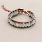 Hope and Balance Amazonite Bamboo Leather Bracelet