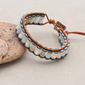 Hope and Balance Amazonite Bamboo Leather Bracelet