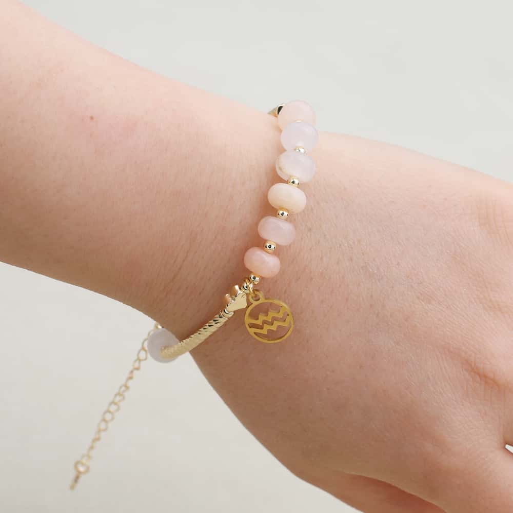 Pulsera de Aventurina Rosa Zodiac Amor y Abundancia