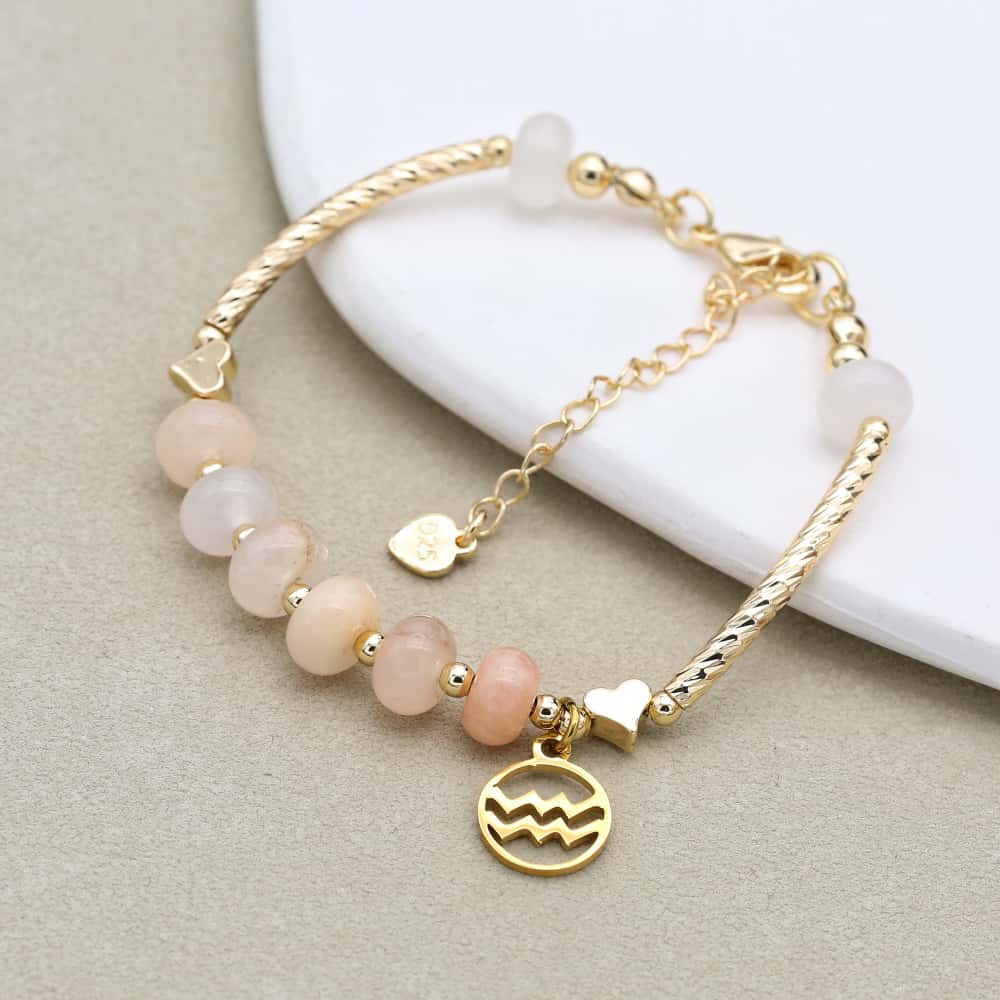 Pulsera de Aventurina Rosa Zodiac Amor y Abundancia