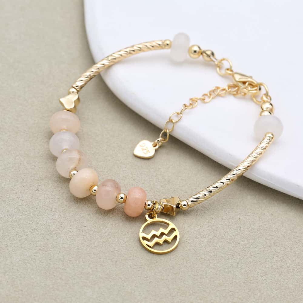 Pulsera de Aventurina Rosa Zodiac Amor y Abundancia