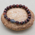 Vitalität und Mut Buddha-Armband aus rotem Tigerauge