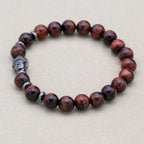 Vitalität und Mut Buddha-Armband aus rotem Tigerauge