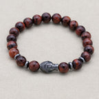 Vitalität und Mut Buddha-Armband aus rotem Tigerauge