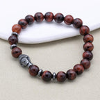 Vitalität und Mut Buddha-Armband aus rotem Tigerauge