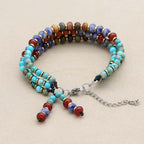 Harmony and Alignment Multi Gemstone Triple Layer Bracelet