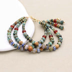 Growth and Inner Peace Multi Gemstone Triple Layer Bracelet