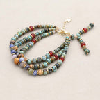 Growth and Inner Peace Multi Gemstone Triple Layer Bracelet