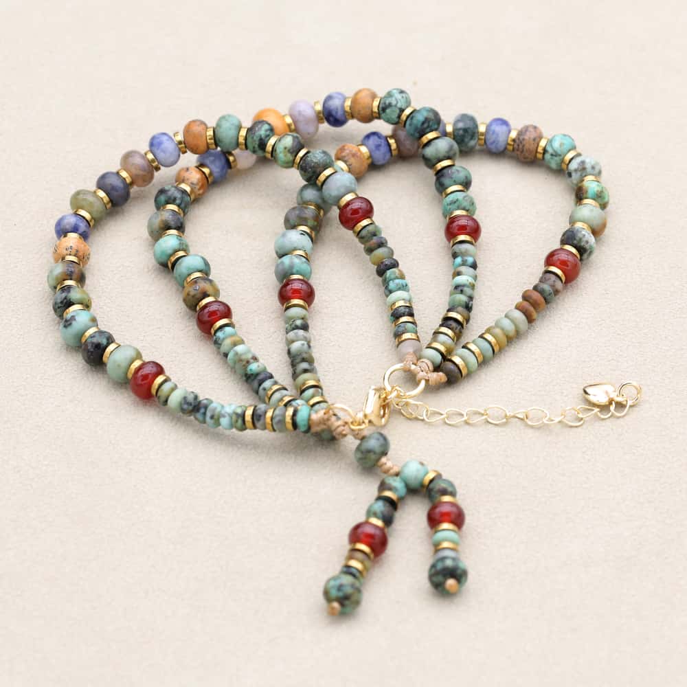 Growth and Inner Peace Multi Gemstone Triple Layer Bracelet
