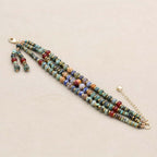 Growth and Inner Peace Multi Gemstone Triple Layer Bracelet