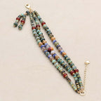 Growth and Inner Peace Multi Gemstone Triple Layer Bracelet