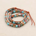 Protection and Harmony Turquoise Leather Wrap Bracelet
