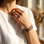 Protection and Harmony Turquoise Leather Wrap Bracelet