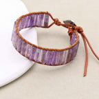 Tranquility and Intuition Amethyst Leather Wrap Bracelet