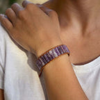 Tranquility and Intuition Amethyst Leather Wrap Bracelet