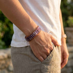 Tranquility and Intuition Amethyst Leather Wrap Bracelet