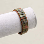 Heart Healing and Harmony Unakite Leather Wrap Bracelet