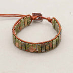 Heart Healing and Harmony Unakite Leather Wrap Bracelet