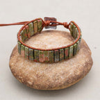 Heart Healing and Harmony Unakite Leather Wrap Bracelet