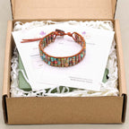 Joy and Chakra Harmony Imperial Jasper Leather Wrap Bracelet