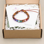 Balance and Courage 7 Chakra Tiger Eye Leather Wrap Bracelet