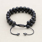 Ultimate Protection Black Obsidian Double Layer Woven Bracelet