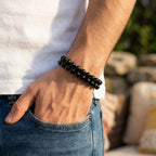 Ultimate Protection Black Obsidian Double Layer Woven Bracelet