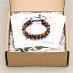 Courage and Abundance Tiger Eye Double Layer Woven Bracelet