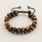 Courage and Abundance Tiger Eye Double Layer Woven Bracelet