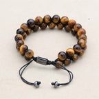 Courage and Abundance Tiger Eye Double Layer Woven Bracelet