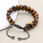 Courage and Abundance Tiger Eye Double Layer Woven Bracelet