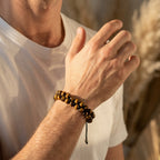 Courage and Abundance Tiger Eye Double Layer Woven Bracelet
