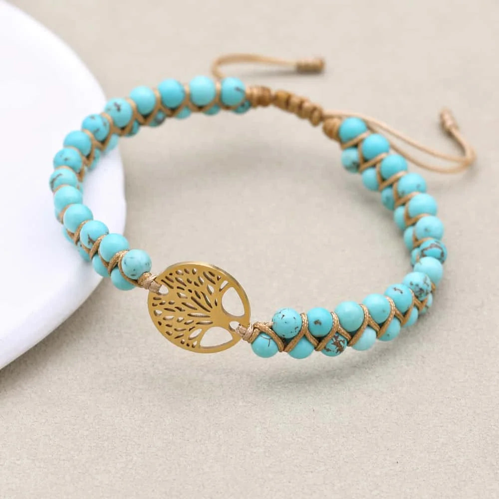 Turquoise Tree of Life Bracelet: Healing & Protection Talisman