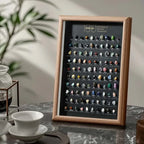 100 Kinds of Natural Mineral Gemstones Specimen Frame: Nature's Encyclopedia Wall Art