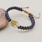 Blue Tiger's Eye Tree of Life Bracelet: Focus & Courage Talisman