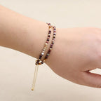 Handmade 3mm Faceted Mookaite Jasper Double-Layer Bracelet with Magnetic Clasp