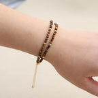 Handmade 3mm Faceted Tiger Eye Double-Layer Bracelet with Magnetic Clasp
