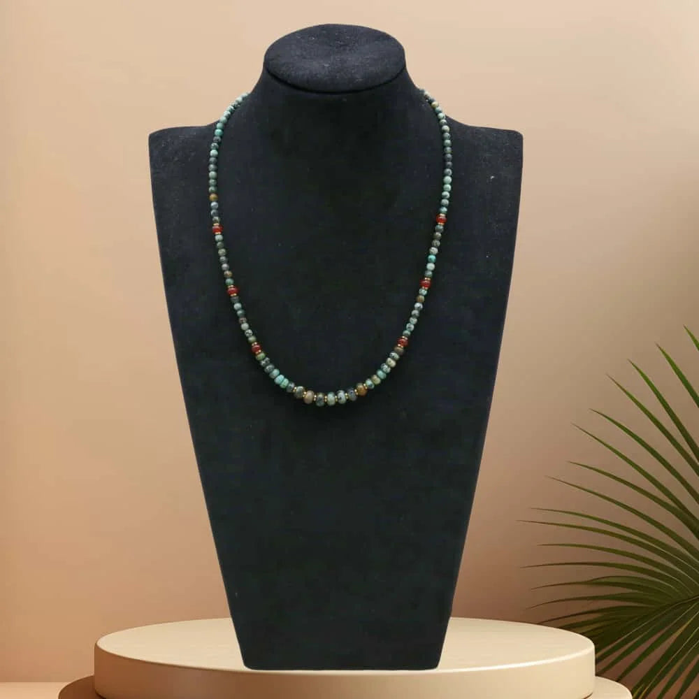 African Turquoise "Stone of Evolution" Necklace & Bracelet Set: Growth & Protection